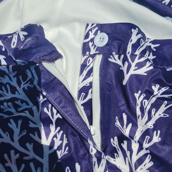 Top It Off Women's Blue White Printed Stretch Mini Skirt Size Small NWT - Picture 6 of 11